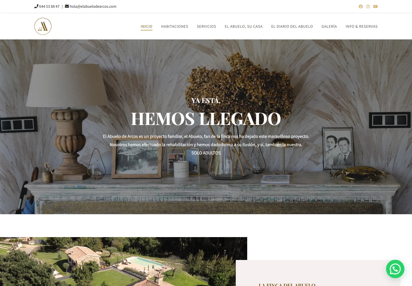 Vista de la web de El Abuelo de Arcos
