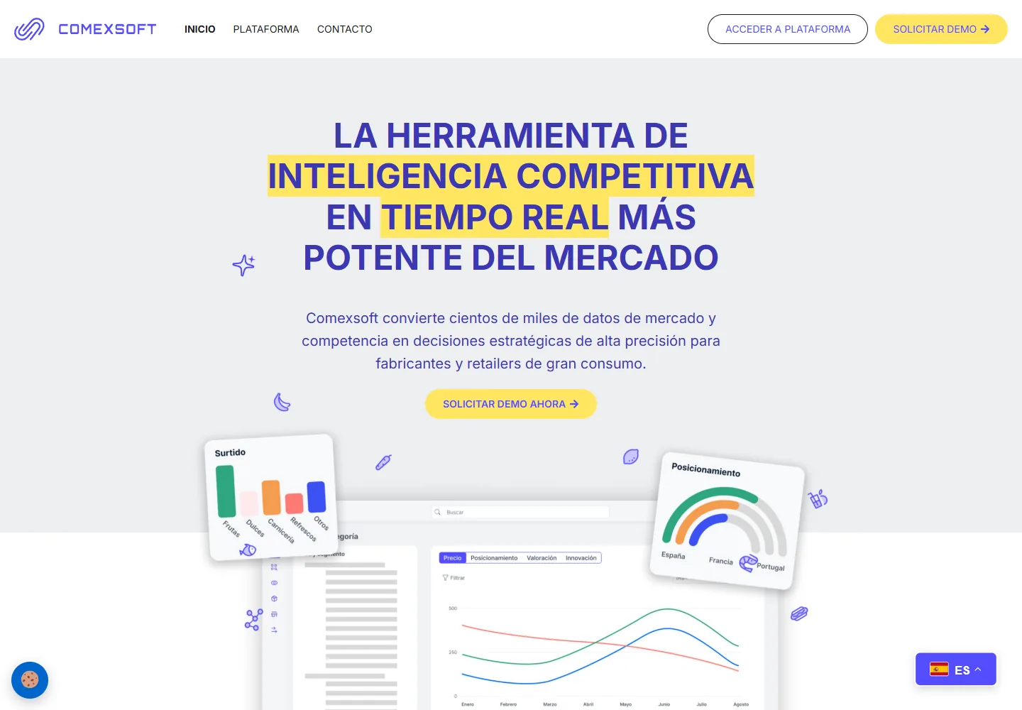 Vista de la web de Comexsoft
