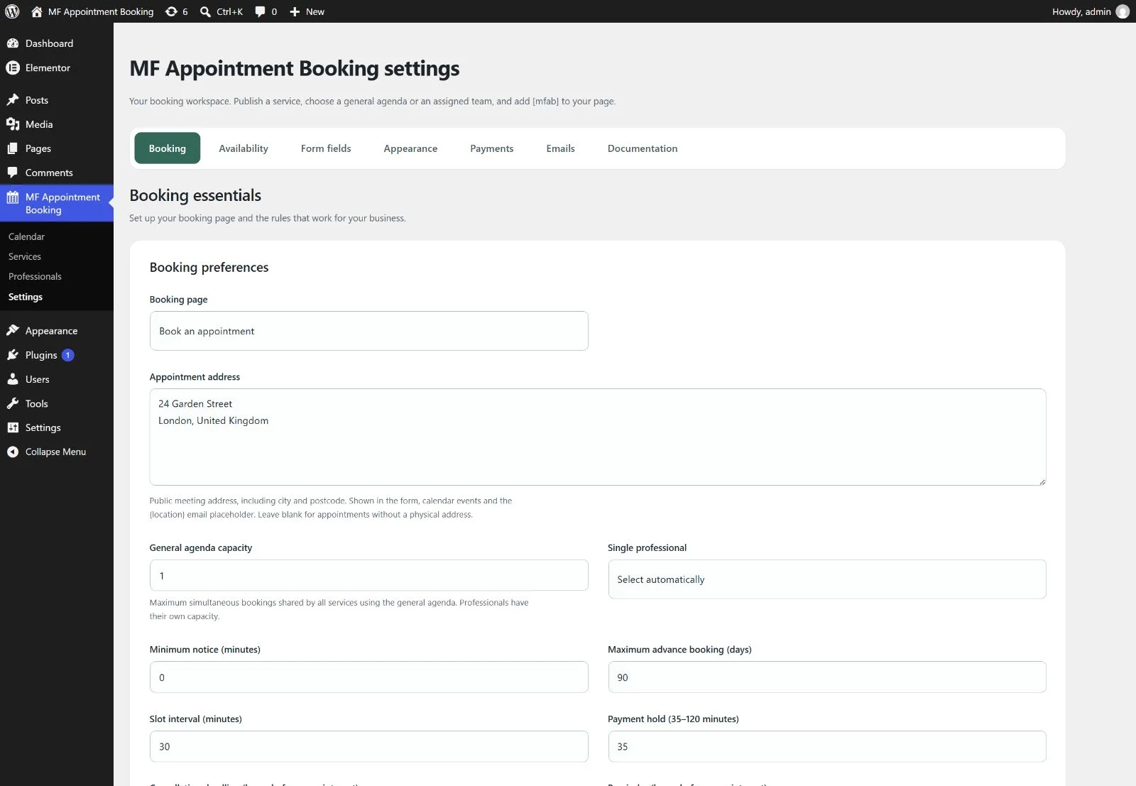 MF Appointment Booking — vista 2