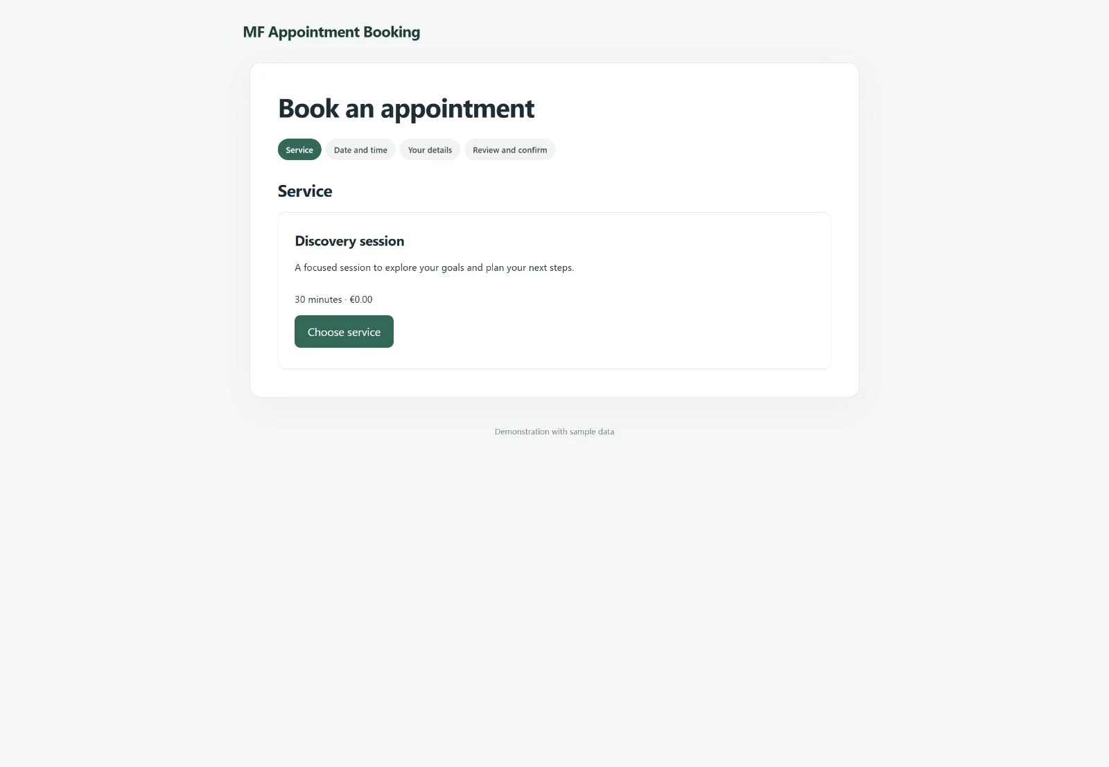 MF Appointment Booking — vista 5